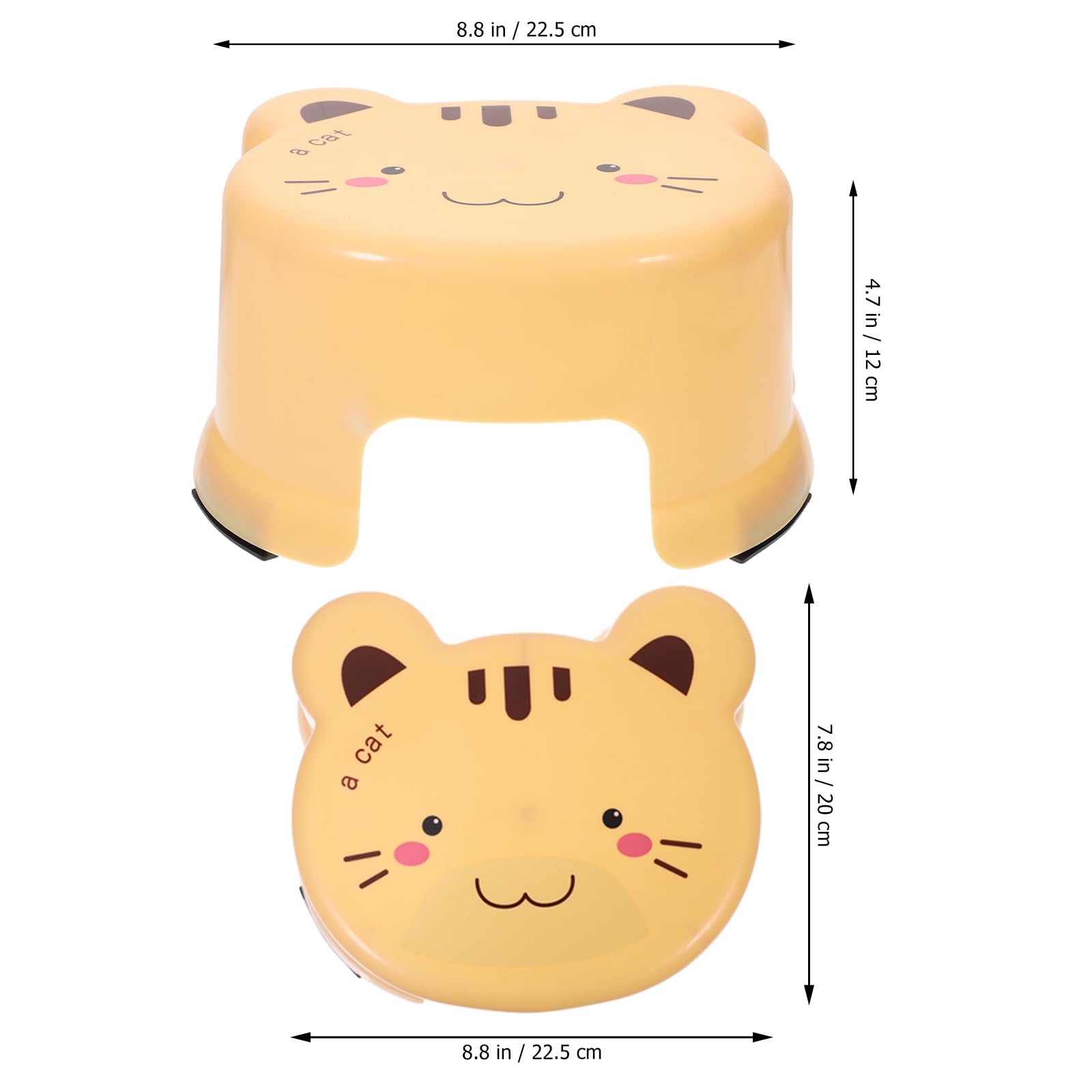 Ipetboom Non-Slip Kids Stools, Small Plastic Cartoon Thickened Step Stool for Kids, for Kitchen Bathroom Toilet Supplies