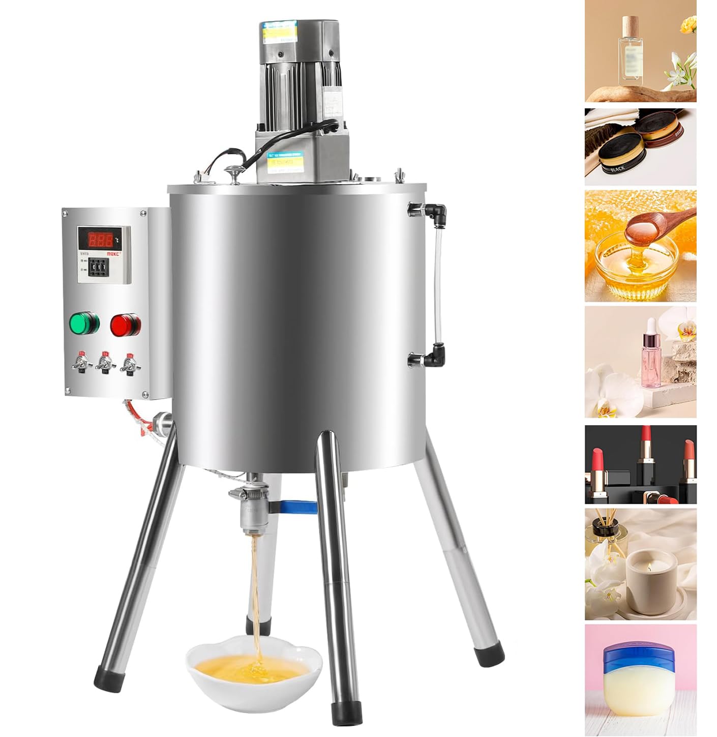 Filling machine for cosmetics, 8-gal/30L Automatic Bottle Filling Machine, Adjustable Stainless Steel Paste Liquid filling Machine, 20-45 Bottle/min, Lipstick Filling Machine, Shampoo Cosmetic Honey