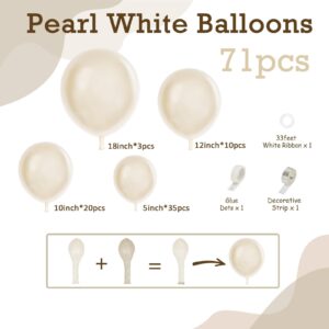 Pearl White Balloons, Double Stuffed White Balloons Different Sizes 5/10/12/18 Inch Pearl Balloon Arch Garland Kit for Wedding Engagement Bridal Baby Shower Birthday Party Decorations…