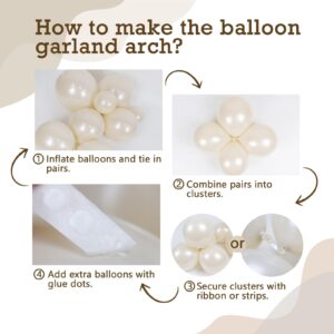 Pearl White Balloons, Double Stuffed White Balloons Different Sizes 5/10/12/18 Inch Pearl Balloon Arch Garland Kit for Wedding Engagement Bridal Baby Shower Birthday Party Decorations…