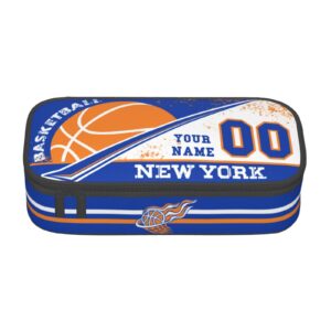 mdyuzfk personalized basketball pencil box with number name custom sport style pencil case customized zipper pencil box gifts for men women nykfans