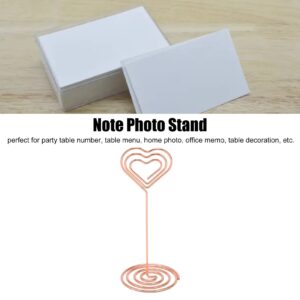 Aladeno 10Pcs Table Number Holders Place Card Holders Photo Holders Table Number Stands Layered Heart Style Stable Base Metal Place Card Holder for Wedding Party Office (Rose Gold)