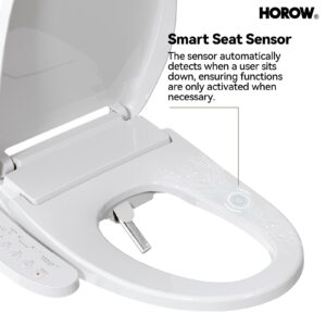 HOROW T0338W One Piece Toilet with Smart Bidet Seat, Elongated ADA Height Toilets with Heated Seat, Luxury Smart Toilet with Bidet Built-in, Dual Flush 12'' Rough-in, MAP 1000g, Standard White Toilet