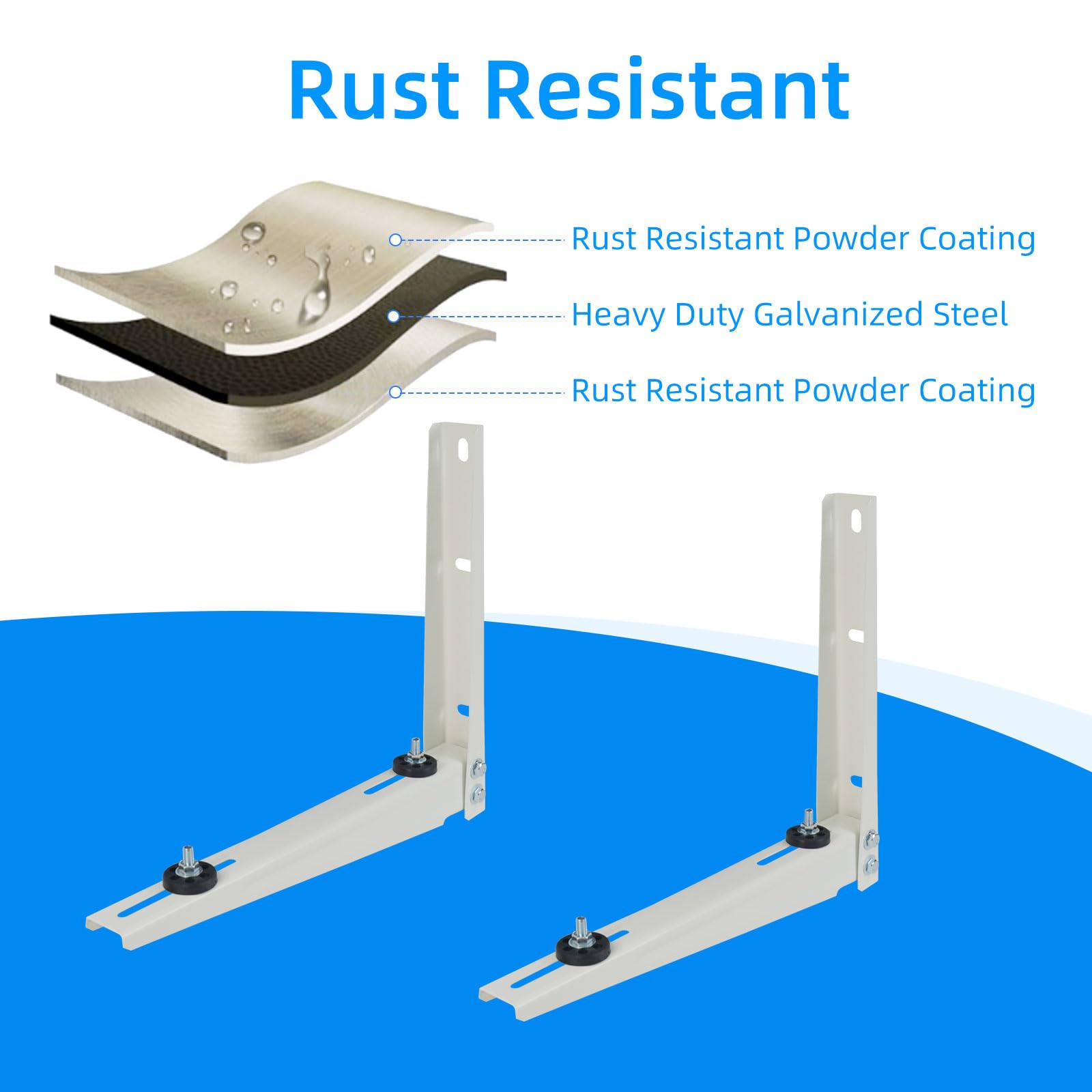 Qualward Mini Split Wall Mounting Bracket for Universal Ductless Air Conditioners, Heavy Duty Support Bracket for AC, Heat Pumps Compressors 7000-15000 BTU