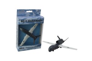 daron northrop grumman rq-4 global hawk military drone united states navy gray and white diecast model airplane