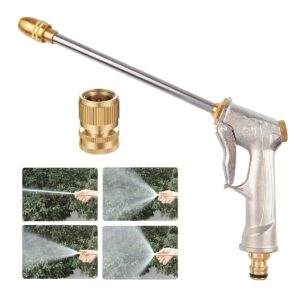 garden hose nozzle,high pressure water hose nozzle sprayer,3/4 extra-strong solid brass connectors for garden hose,for watering plants,lawn& garden,washing cars,cleaning,showering pets & outdoor fun