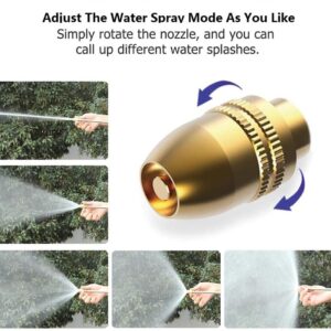 Garden Hose Nozzle,High Pressure Water Hose Nozzle Sprayer,3/4 Extra-Strong Solid Brass Connectors for Garden Hose,for Watering Plants,Lawn& Garden,Washing Cars,Cleaning,Showering Pets & Outdoor Fun