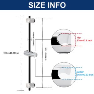 NearMoon Shower Slide Bar with Height/Angle Adjustable Handheld Shower head Holder, Bathroom SUS 304 Stainless Steel Shower Head Holder for Bath (Screw Mounted, Chrome Finish)