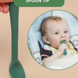 KingKam Silicone Baby Spoons 6 Pack, First Stage Infant Spoons Utensils for Parent & Self-Feeding, Bendable Toddles Training Spoons with Soft-Tip, Dishwasher Safe & Boil-proof