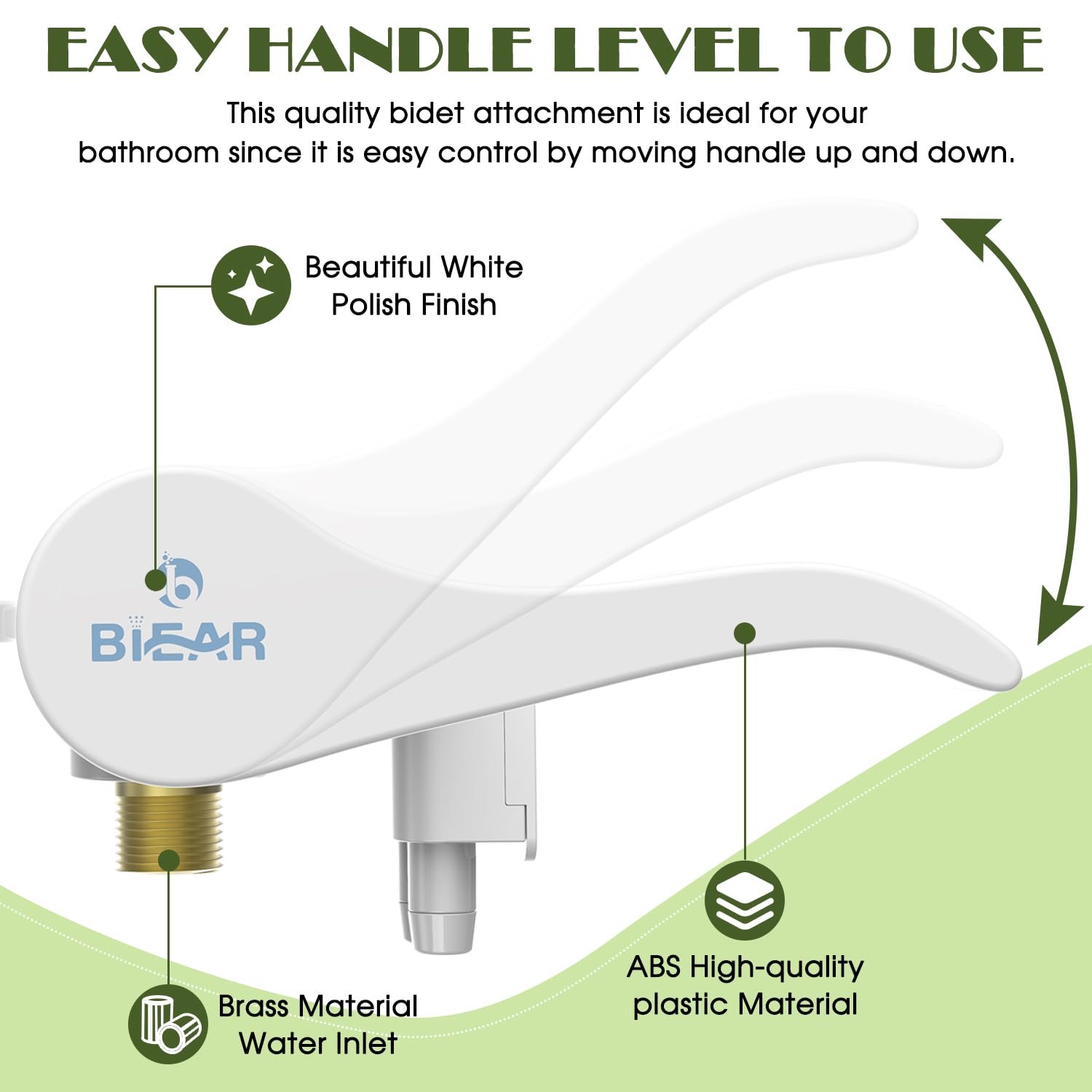 6mm Slim Bidet, Bidet Attachment for Toilet, Bidet Toilet Seat Sprayer Jet with Dual Nozzles Front & Back Washing for Women Men Easy Use Right Handle Non-Electric Fresh Cold Water Bidet