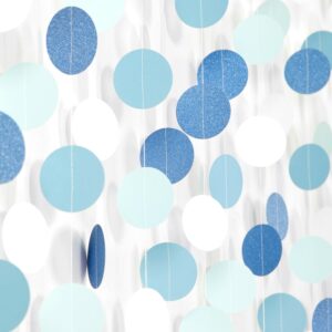 light-baby dusty-blue white party-decoration garland - 52ft baby boy shower birthday streamers,graduation bachelorette bridal christmas banner decor lasting surprise