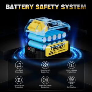 TROOZY 21V Battery Compatible with Makita Power Tools,MAX 3.0Ah Rechargeable Lithium Battery with Led Indicator,Mini Chainsaw Battery Replacement Extended Runtime Portable Chainsaw Accessories