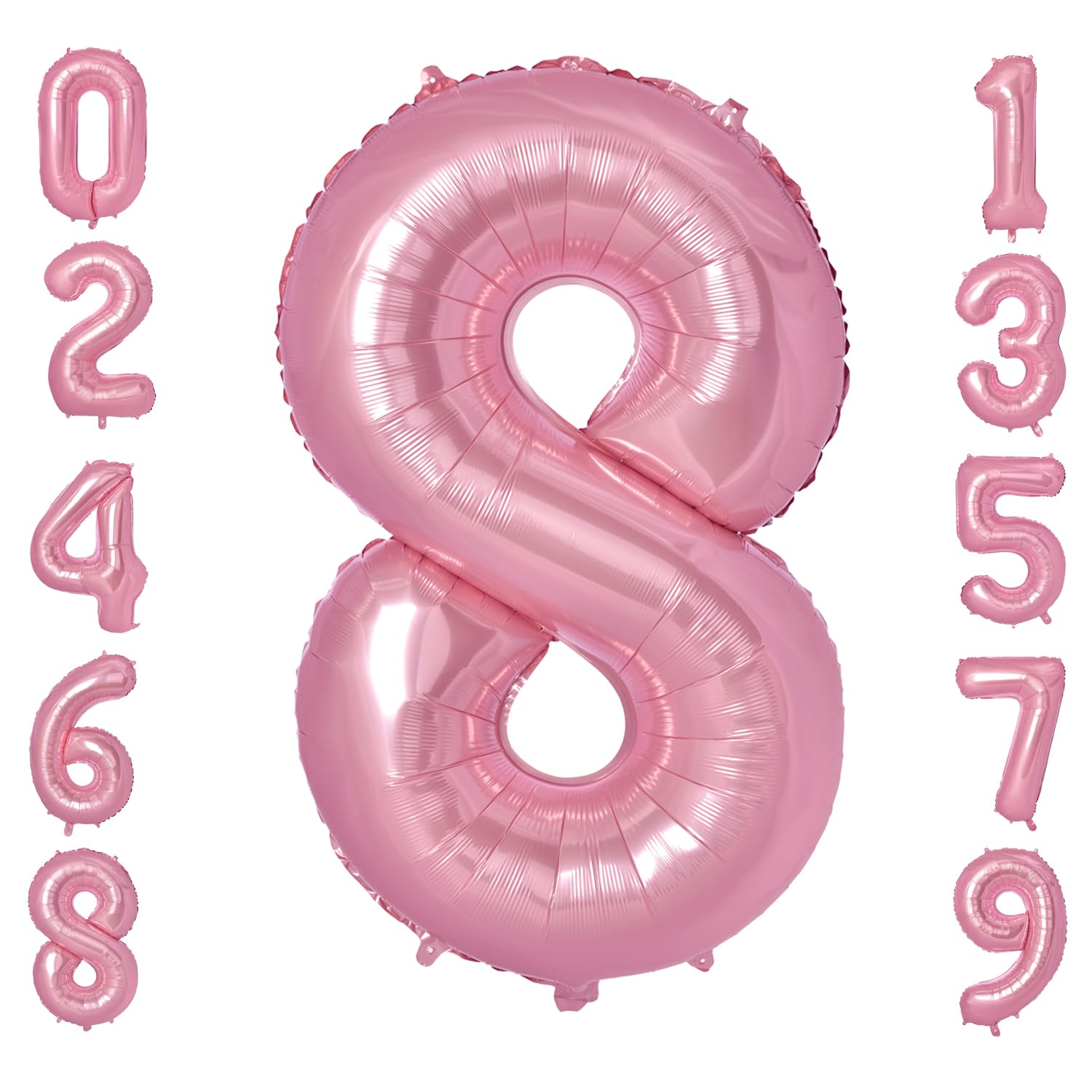 40 inch Number Balloons 8, Number Balloons Big Size for Birthday Graduation Wedding Anniversary Celebration Party Decorations (Pink)