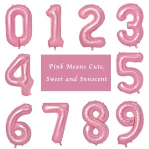 40 inch Number Balloons 8, Number Balloons Big Size for Birthday Graduation Wedding Anniversary Celebration Party Decorations (Pink)