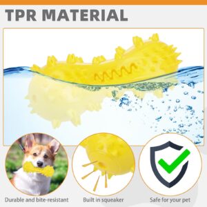 KOOLTAIL Indestructible Dog Toy, Floating Dog Toys for Swimming Pool,Dog Toothbrush Chew Toy, Interactive Training Games Funny Squeaky Dog Toy for Aggressive Chewers Small Medium Large Dogs Yellow