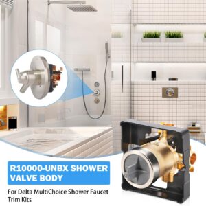 R10000-UNBX Universal Shower Valve Body Replacement Delta Faucet R10000 UNBX MultiChoice Bathtub and Shower Valve Body for Tub Faucet Trim Kits, Fits Single or Dual Function Delta Faucet Trim Set