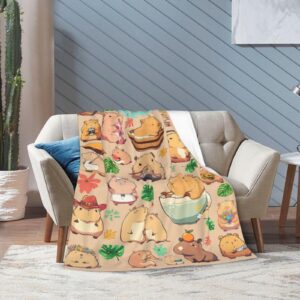 Capybara Gifts Blanket Bed Throw Blanket Soft Lightweight Cozy Warm Blankets for Kids Teens Men Women