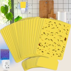 flying insect trap refill kit, indoor plug-in fly trap refill yellow sticky glue cards, strong adhesion non-toxic easy to use sticky trap refill kit for flies, gnats, moths and other insects - 24 pcs