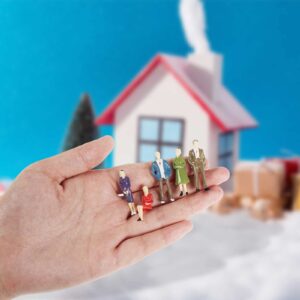 Juexica 30 Pcs Mini People Figurines 1: 50 Scale Model Trains Architectural Painted People Figures Tiny People Plastic Miniature Figurines Sitting Standing People for Miniature Scenes (Vintage Style)