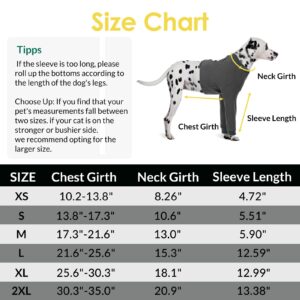 SAWMONG Dog Surgery Recovery Sleeve for Front Left Right Legs,Dog Recovery Suit to Stop Licking,Dog Leg Sleeve for Spay Neuter Elbow,Brace Protector Cone Collar Alternative Grey-S