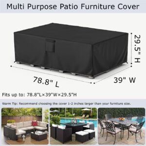 Outdoor Waterproof Furniture Cover, Rectangle Patio Sectional Sofa Set Cover Dinning Table and Chairs Covers, Couch Loveseat Protector Cover 79" L