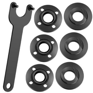 yucdxfv 7pcs angle grinder nut angle grinder flange wrench,5/8-11 flange metal lock nut,grinder parts for dewalt milwaukee makita 193465-4 compatible with bosch black & decker ryobi 4.5" 5"