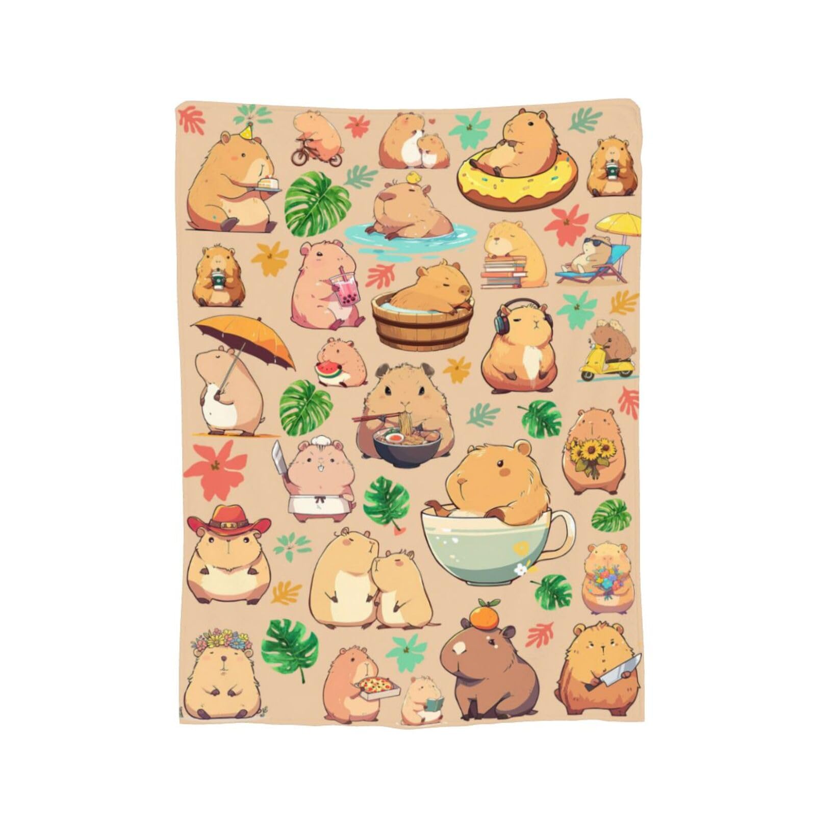 Capybara Gifts Blanket Bed Throw Blanket Soft Lightweight Cozy Warm Blankets for Kids Teens Men Women