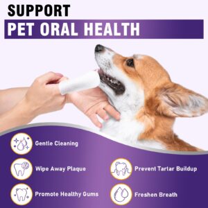 Pjordo Teeth Cleaning Wipes for Dogs & Cats, Dental Care Finger Wipes, Remove Plaque, Tartar & Bad Breath, Disposable Gentle Cleaning & Gum Care Pet Wipes, No-Rinse Dog Finger Toothbrush, 50 Counts