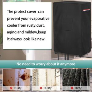 AIickwang Evaporative Cooler Cover for Hessaire MC61M/MC61V Evaporative Cooler,Outdoor Heavy Duty 600D Waterproof Swamp Cooler Cover,29"L x 18"W x 45"H,Black