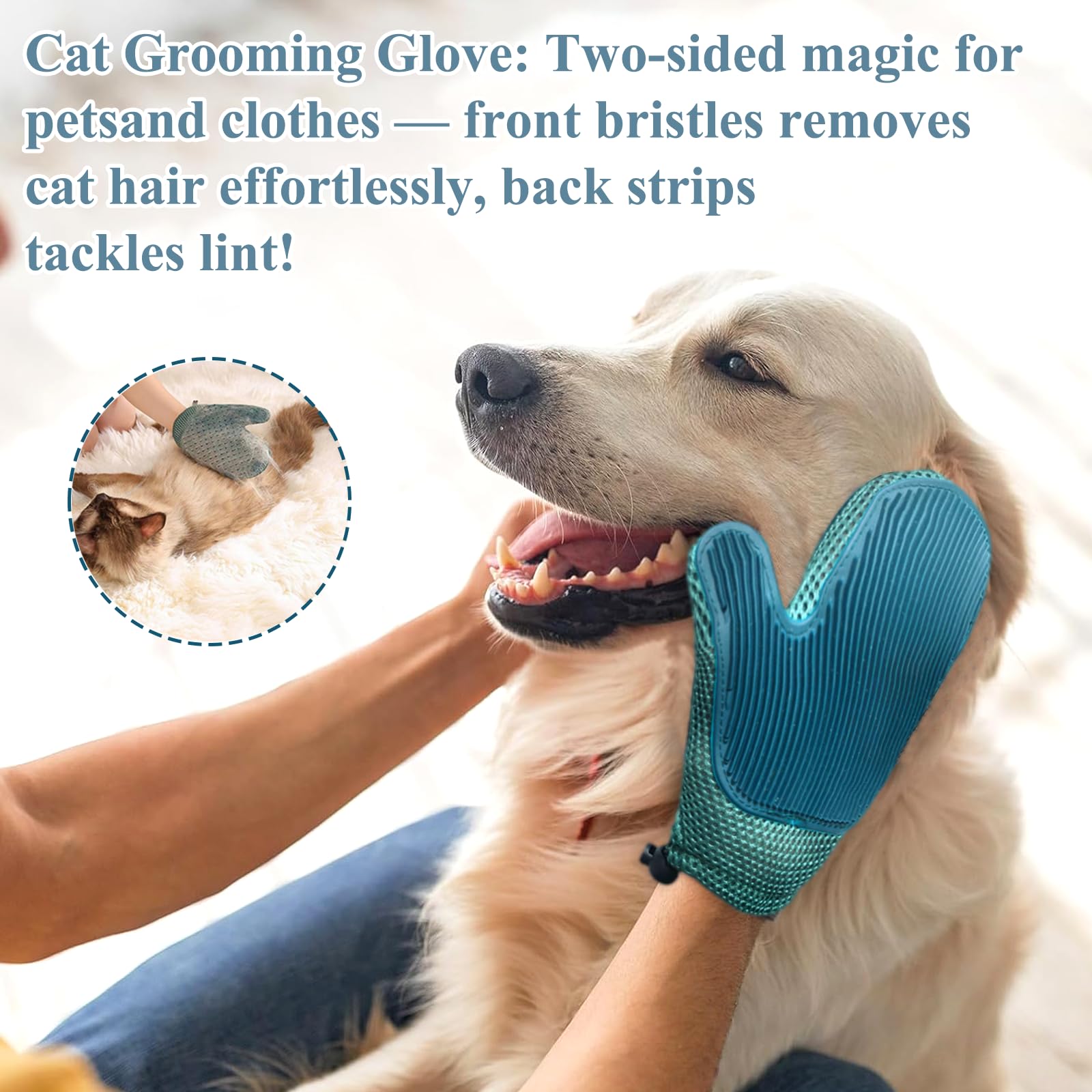 4 Pcs Cat Brush Kit for Indoor Cats, Self-Cleaning Slicker Cat Brush, Cat Brush Glove, and 2 Cat Wall Scratchers for Easy Shedding, Detangling, and Relaxing Grooming for Long and Short-Haired Cats