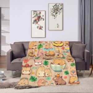 Capybara Gifts Blanket Bed Throw Blanket Soft Lightweight Cozy Warm Blankets for Kids Teens Men Women