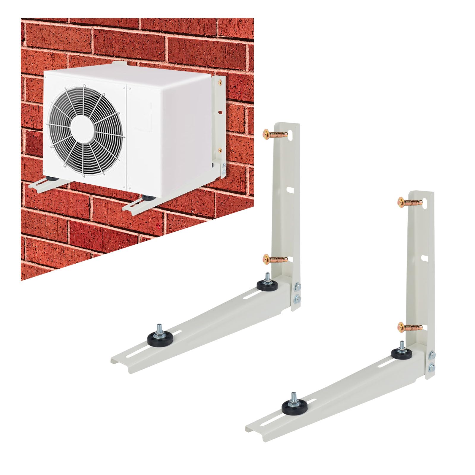 Qualward Mini Split Wall Mounting Bracket for Universal Ductless Air Conditioners, Heavy Duty Support Bracket for AC, Heat Pumps Compressors 7000-15000 BTU