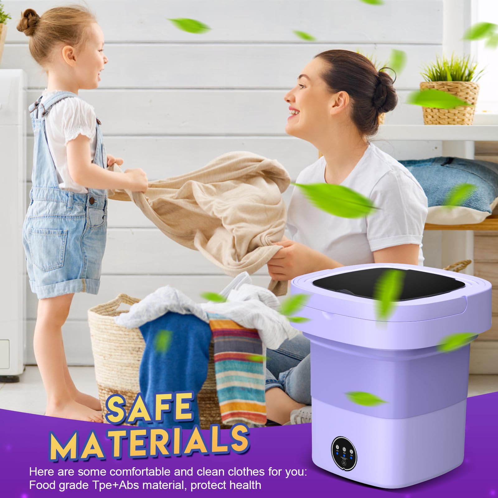 Portable Washing Machine with Upgraded 11L Capacity and Foldable Design, 3 Modes Mini Washing Machine for Deep Cleaning Underwear, Baby Clothes. Ideal for Use in RVs, Apartments, Dorms, and Hotels