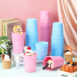 Pickmesh 48 Pcs Gender Reveal Cups 16 oz Plastic Team Boy Team Girl Cups Gender Reveal Party Drinking Cups Pink and Blue Gender Reveal Party Supplies for Beverage Drink Baby Shower Decorations