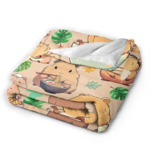 Capybara Gifts Blanket Bed Throw Blanket Soft Lightweight Cozy Warm Blankets for Kids Teens Men Women