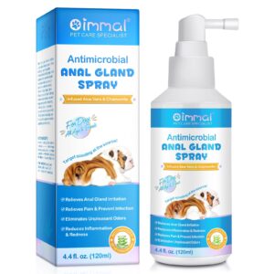 anal gland spray for dogs, dog anal gland spray with aloe vera & chamomile supports pain relief, stop scooting, reduce tough odors & soothes itching - dog supplies anal gland support spray - 4.4 fl oz