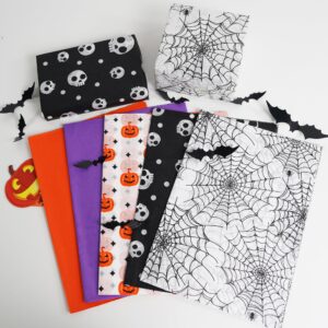 100 Sheets Halloween Tissue Paper for Gift Bags,14"X20" Orange Tissue Paper Purple Pumpkin Spider Various Designs for Halloween Paper Art Deco.