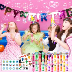 24PCS Gone Fishing DIY Bubble Wands Party Favors 96PCS Stickers for Goodie Bag Fillers Pinata Stuffers, Mini Bubble Bulk Birthday Party Supplies Toys Gifts Class Prizes for Toddlers Boys Girls