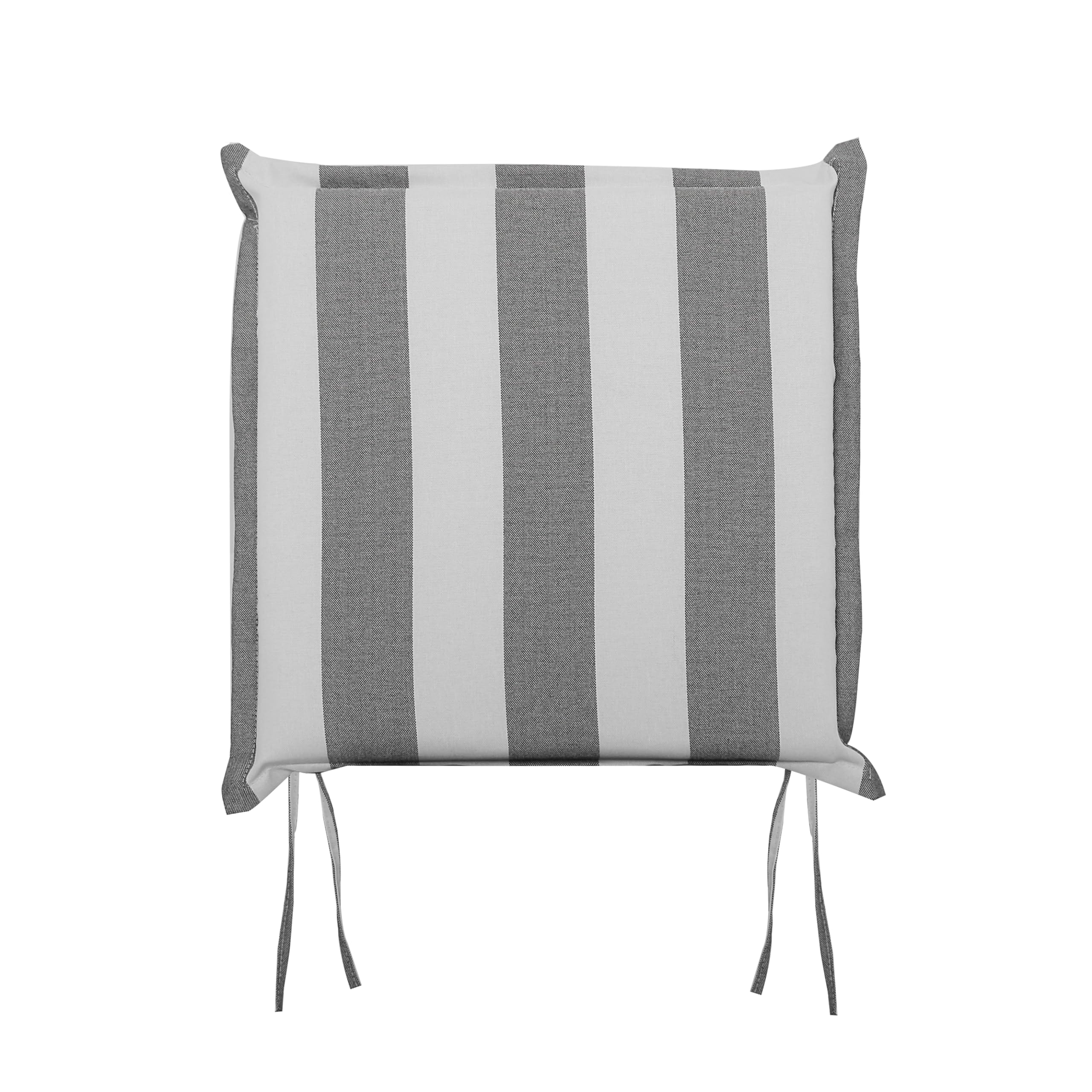 CASUNER Chair Cushions, Patio Seat Cushion Cover Replacement, Patio Furniture Cushions with Ties for Dining Room, Kitchen, Garden, Backyard, Outdoor Patio Seat, 19" x 19" (2 * Grey Stripe-B)