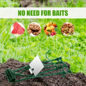 8 Pack Mole Trap Gopher Trap Metal Tactical Rat Vole Traps Outdoor Reusable Gopher Killer Mole Traps That Kill Best, Keep Moles Out of Yard Lawn Garden, Green