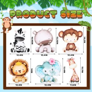 Sonwyoung 6 Pcs Large Safari Animal Centerpieces for Baby Shower Jumbo Jungle Forest Table Decoration for Kids Foam Woodland Animal Sign for Safari Theme Boy Girl Baby Shower Birthday Party