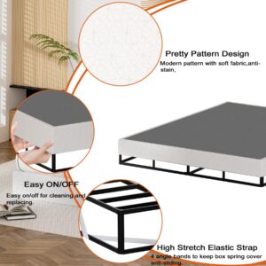 RmagineX King Box Spring 5 Inch Profile King Size Box Spring Only Heavy Duty Box Spring King Size with Fabric Cover Metal Mattress Foundation for King Bed Frame Easy Assemble (5 Inch, King)