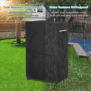 AIickwang Evaporative Cooler Cover for Hessaire MC61M/MC61V Evaporative Cooler,Outdoor Heavy Duty 600D Waterproof Swamp Cooler Cover,29"L x 18"W x 45"H,Black