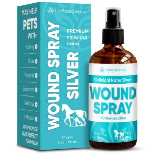 silver pet wound spray | dog wound spray | cat wound spray | horse & chicken wound spray + chlorhexidine | cat & dog itch spray | wound spray for cats | wound spray for dogs, cats, horses | 4 oz