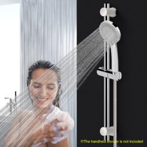 NearMoon Shower Slide Bar with Height/Angle Adjustable Handheld Shower head Holder, Bathroom SUS 304 Stainless Steel Shower Head Holder for Bath (Screw Mounted, Chrome Finish)