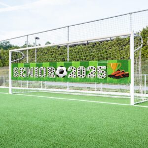 FuWeave Soccer Graduation Party Decorations Large 2025 Senior Night Soccer Banner 9.84 x 1.97 ft Soccer Backdrop Photography for Soccer Player Gift Sport Party Favors Decoration