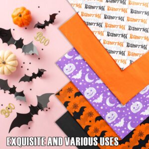 Bobobag 100 Sheets Halloween Tissue Paper for Gift Bags,14"X20" Orange Tissue paper Party Art Decoration various designs