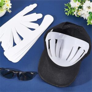 HEAVYSEVEN 10 Pcs Baseball Caps Inserts Shapers Plastic White Hat Inner Support Baseball Bump Cap Holder Flexible & Long Lasting Hat Shaper Universal Cap Inner Liner for Home Store Display Stand