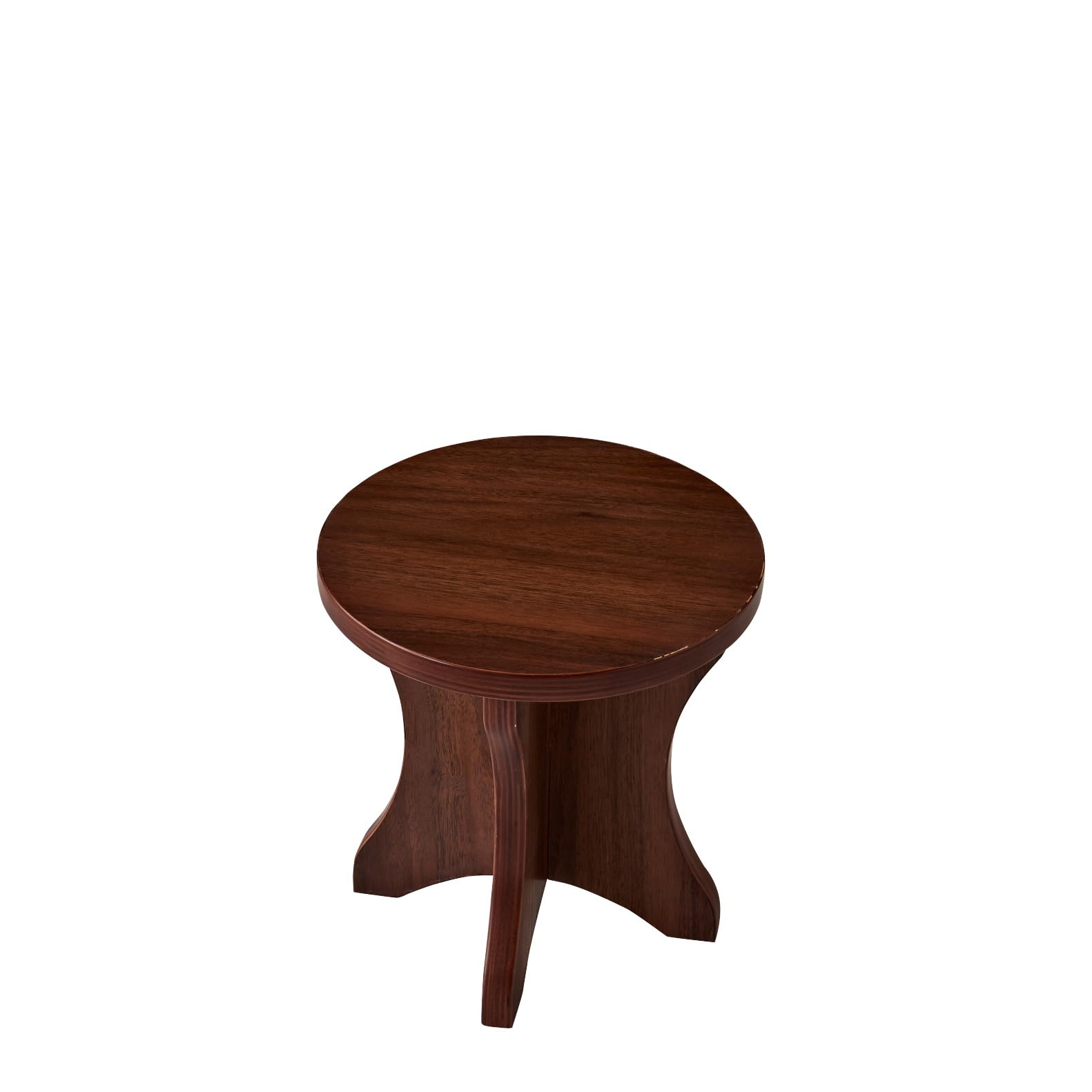 woJKod Rubberwood Toddler and Kids Standing Stool, Round-Walnut Finish