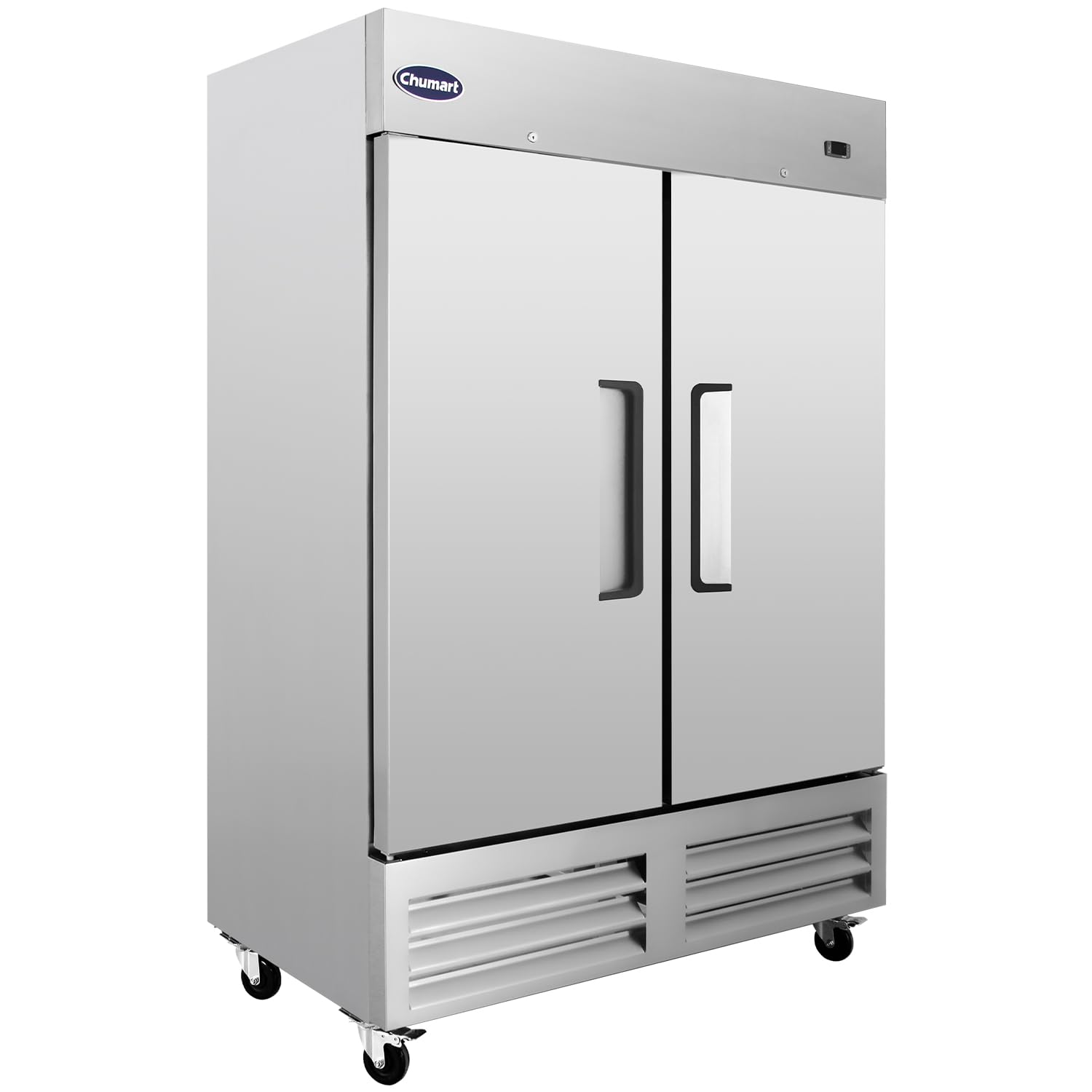 CHUMART 54" W Commercial Freezer with 2 door Stainless Steel 49 Cu. Ft Reach-in Freezer 6 Adjustable shelves Fan Cooling Freezer for Restaurant, Commercial Kitchen, Shop, ETL Certification